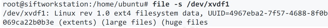 file -s /dev/xvdf1